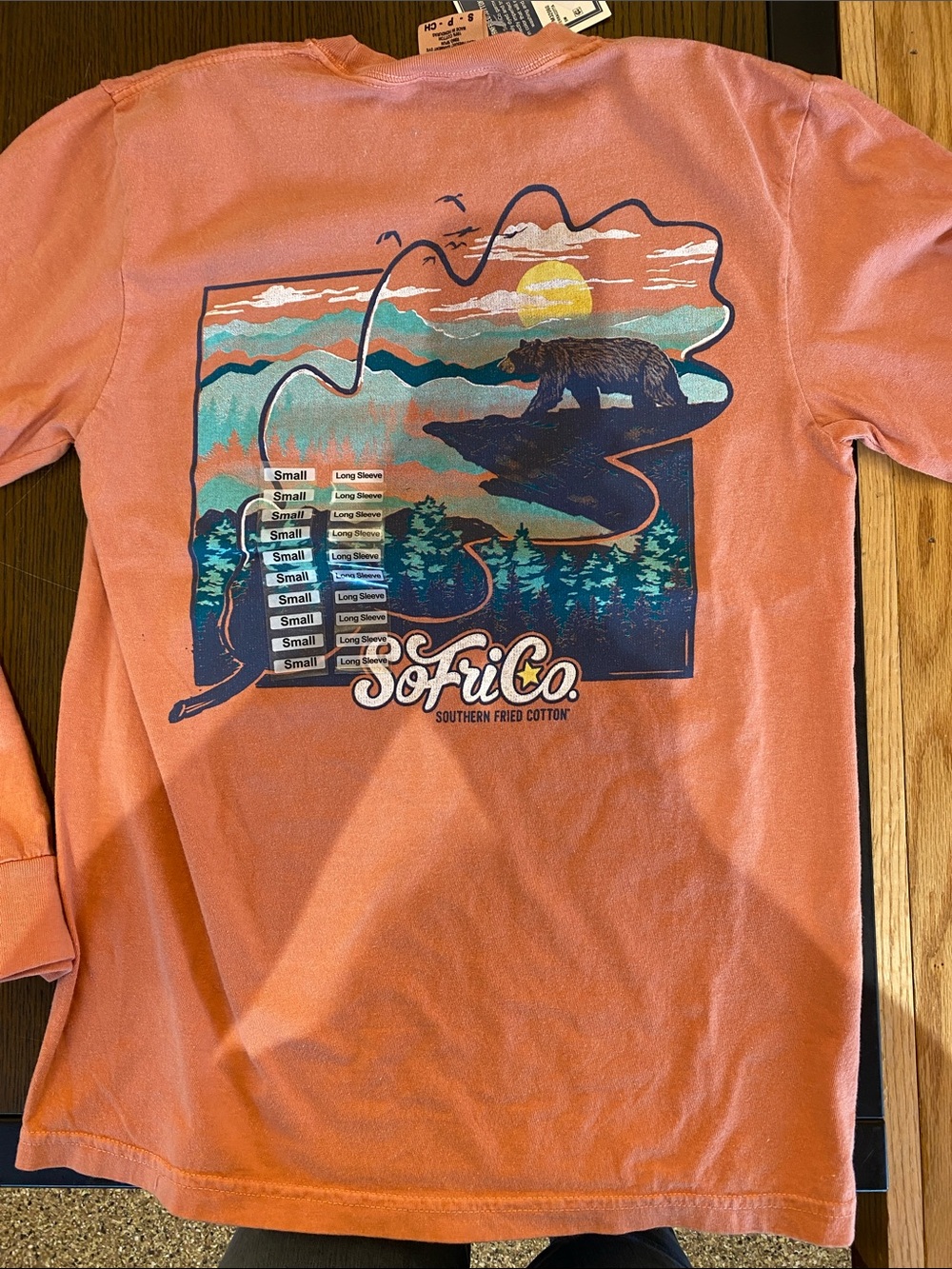 Southern Fried Cotton Terracotta Crewneck Tee - Warm Coral Tone